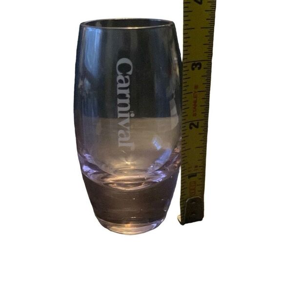 Pre Owned Carnival Cruise Lines Pink Shot Glass Etched Logo Shotglass HTF - Picture 10 of 10